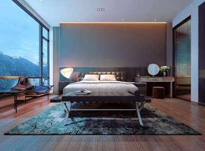 现代主卧3D模型下载